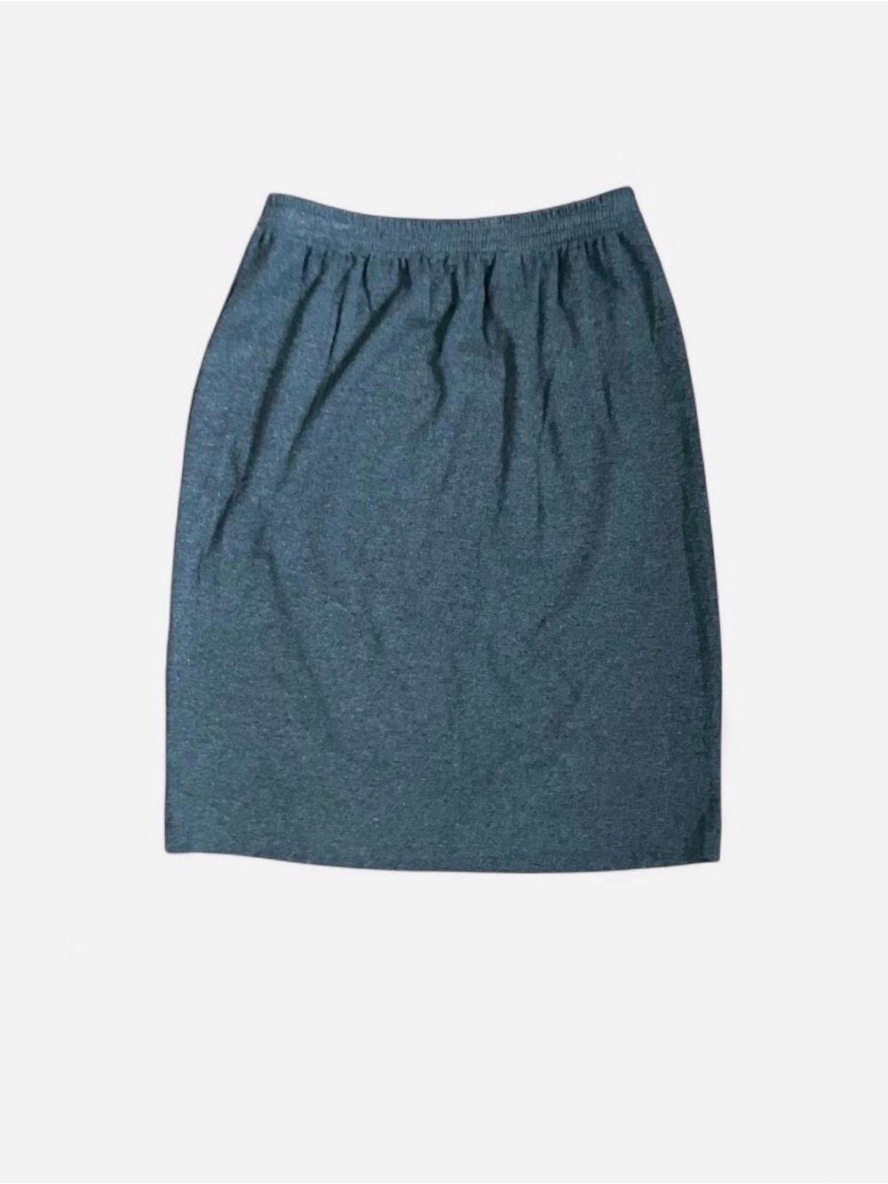 Vintage 100% Cotton Ralph Lauren Heather Gray Knit Pencil Skirt Size M